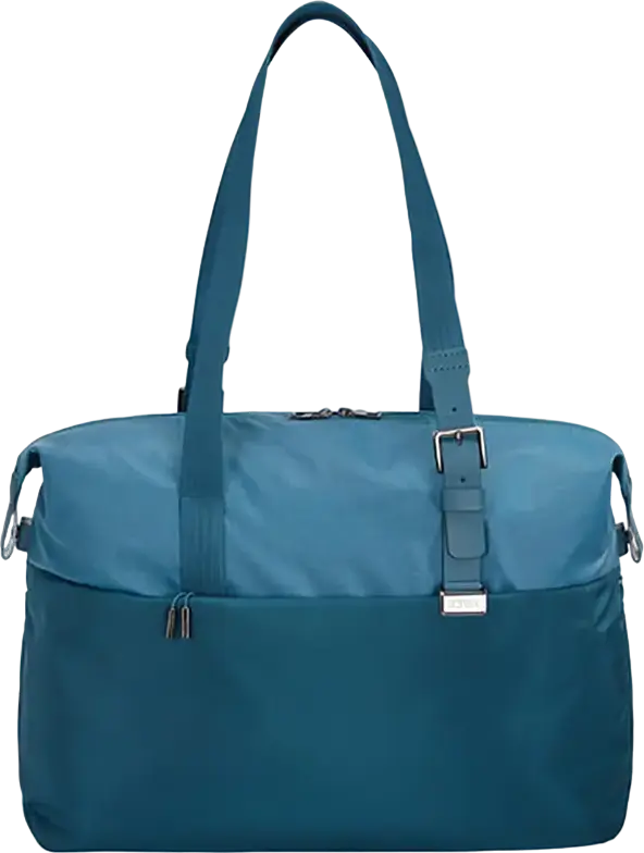 Thule Spira Horizontal Tote Bag for Women, 20L Capacity, Polyester Nylon and Full-grain Leather, Fits up to 15.6" Laptop, Tablet Pocket, Expandable Design, Blue