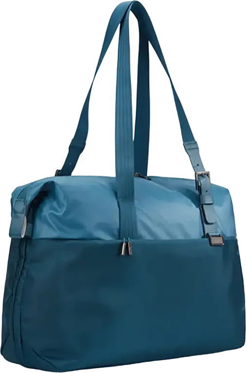 Thule Spira Horizontal Tote Bag for Women, 20L Capacity, Polyester Nylon and Full-grain Leather, Fits up to 15.6" Laptop, Tablet Pocket, Expandable Design, Blue