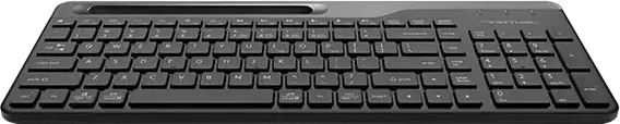 Tastatură Wireless A4Tech FBK25 FStyler, Switch-uri Chocolate, Dual Mode Bluetooth și 2.4 GHz, Conectare la 4 Dispozitive, Design Ultra-slim, Suport Integrat pentru Smartphone