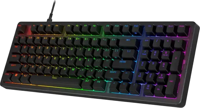 HyperX Origins 2 1800 Mechanical Gaming Keyboard, Wired USB-C to USB-A, Hot-swappable Red Linear Switches, 8000Hz Polling Rate, RGB Backlit, Black