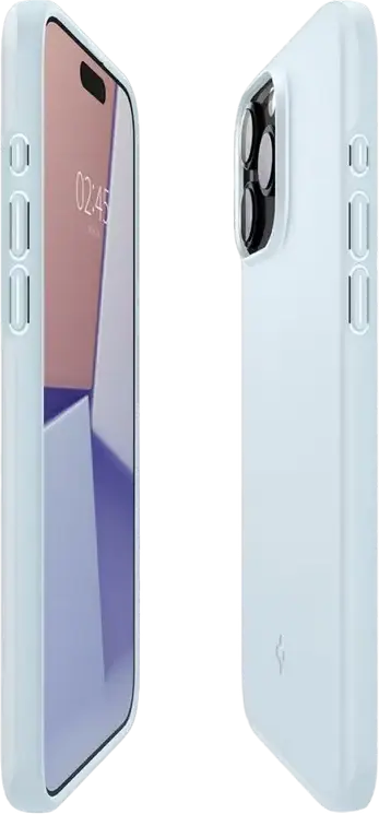 Spigen Thin Fit Case for iPhone 15 Pro 6.1", Dark Blue, Slim Hybrid PC TPU Protective Cover with Air Cushion Technology, Matte Finish, Wireless Charging Support
