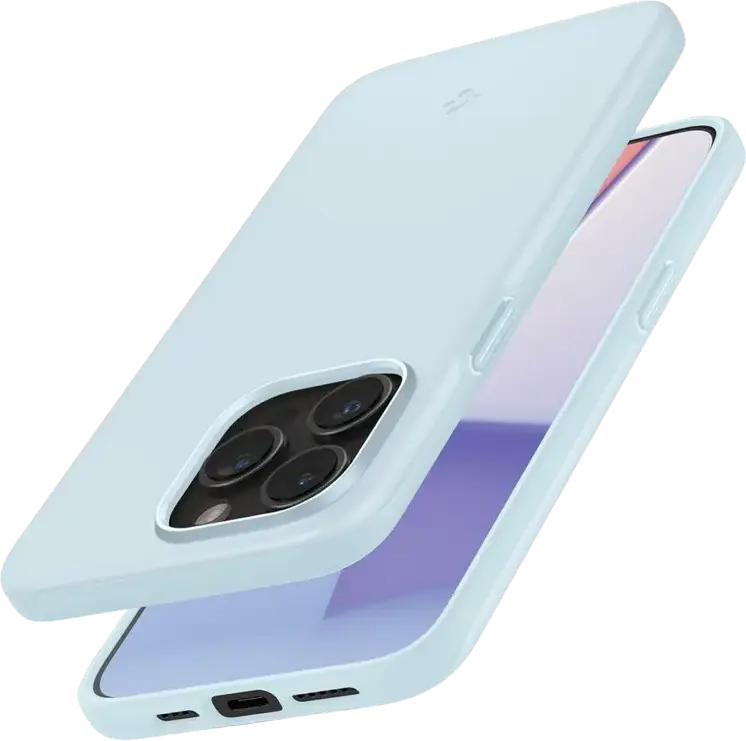 Spigen Thin Fit Case for iPhone 15 Pro 6.1", Dark Blue, Slim Hybrid PC TPU Protective Cover with Air Cushion Technology, Matte Finish, Wireless Charging Support