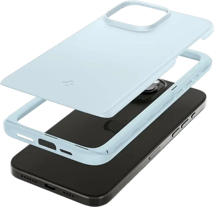Spigen Thin Fit Case for iPhone 15 Pro 6.1", Dark Blue, Slim Hybrid PC TPU Protective Cover with Air Cushion Technology, Matte Finish, Wireless Charging Support