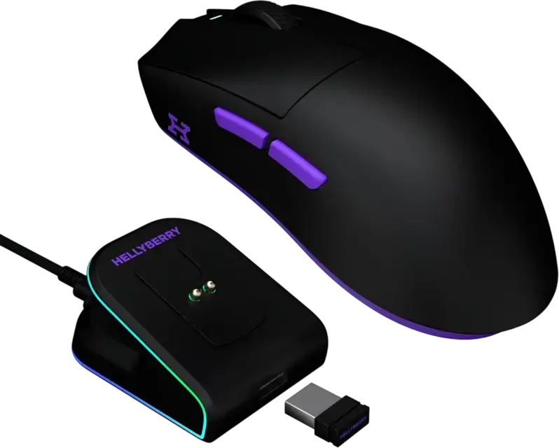 Gaming Mouse HATOR Hellyberry HM47, Negru  | Violet