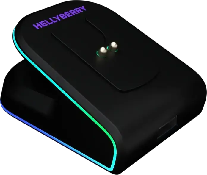 HATOR Hellyberry HM47 Wireless Gaming Mouse, PixArt PMW3311 12000 DPI, HUANO 80M Switches, Tri-mode (2.4GHz / Bluetooth / Wired), Magnetic RGB Charging Dock, 47g