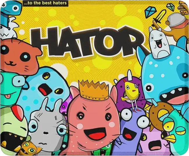 HATOR Tonn EVO Limited Edition HTP-003 Gaming Mouse Pad, Small 290x240x3mm, Multicolor Textile Surface, Non-Slip Rubber Base, Stitched Edges, Water Repellent