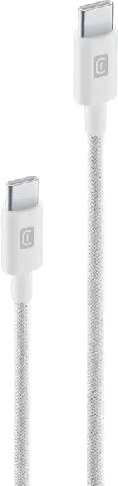 Cablu de încărcare și date Cellularline Power Braided, USB Type-C/USB Type-C, 2,5m, Alb