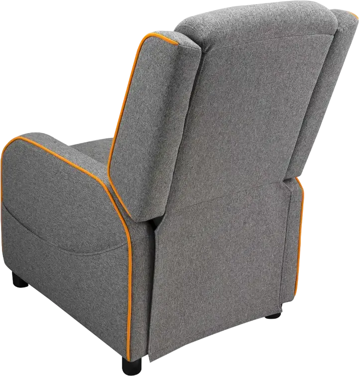 Cougar Ranger One Gaming Sofa CGR-RAO, Grey | Orange Breathable Woven Fabric, Foldable Footrest, Tilted Backrest, Side Pocket, 150kg Capacity, with Headrest and Lumbar Pillows