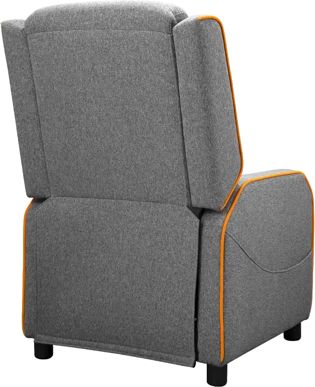Cougar Ranger One Gaming Sofa CGR-RAO, Grey | Orange Breathable Woven Fabric, Foldable Footrest, Tilted Backrest, Side Pocket, 150kg Capacity, with Headrest and Lumbar Pillows