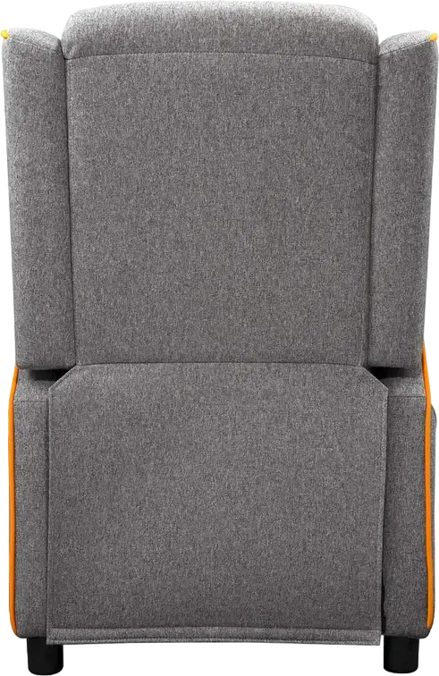 Cougar Ranger One Gaming Sofa CGR-RAO, Grey | Orange Breathable Woven Fabric, Foldable Footrest, Tilted Backrest, Side Pocket, 150kg Capacity, with Headrest and Lumbar Pillows