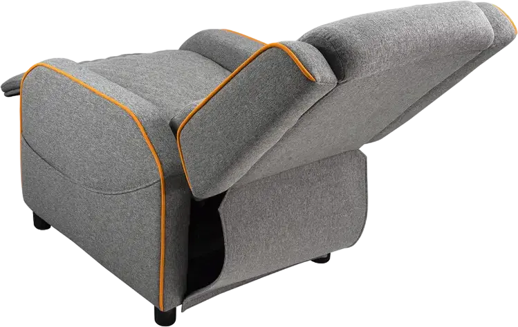Cougar Ranger One Gaming Sofa CGR-RAO, Grey | Orange Breathable Woven Fabric, Foldable Footrest, Tilted Backrest, Side Pocket, 150kg Capacity, with Headrest and Lumbar Pillows
