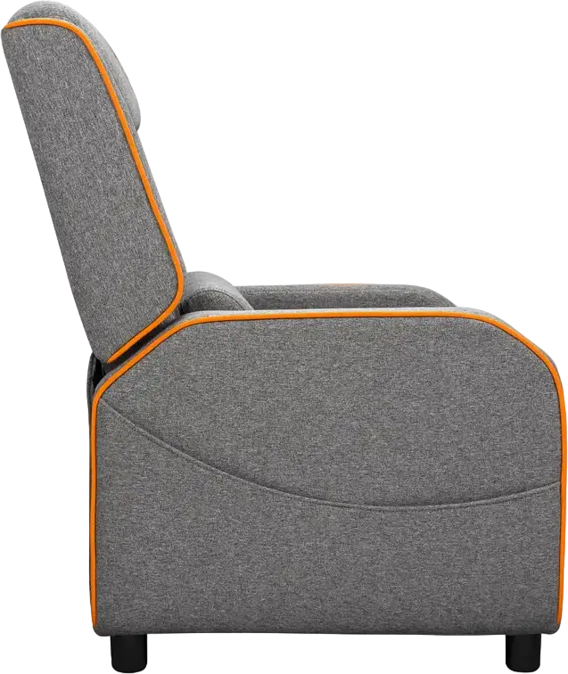 Cougar Ranger One Gaming Sofa CGR-RAO, Grey | Orange Breathable Woven Fabric, Foldable Footrest, Tilted Backrest, Side Pocket, 150kg Capacity, with Headrest and Lumbar Pillows