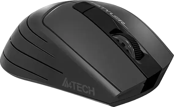A4Tech Fstyler FG30S Wireless Silent Mouse, Grey, 2.4 GHz, Adjustable 1200/1600/2000 DPI, Ergonomic Anti-Slippery Grip, Auto Power Saving, USB Receiver