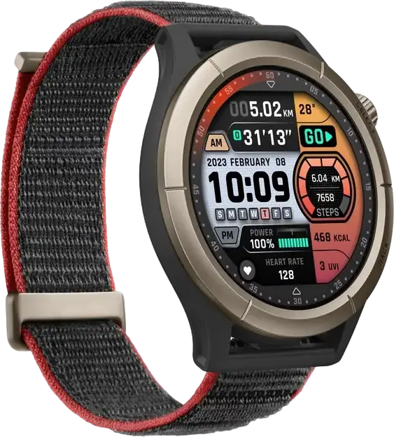 Amazfit Cheetah Pro Smartwatch, Run Track Black, 1.45" AMOLED Display, Titanium Alloy Bezel, Dual-band GPS, BioTracker PPG Heart Rate & SpO2, 156 Sports Modes, Bluetooth Calling, 5 ATM Water Resistance