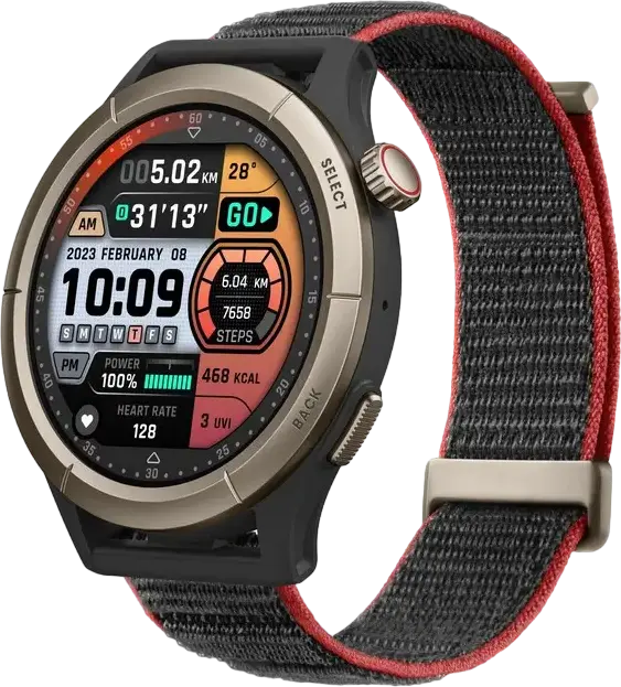 Amazfit Cheetah Pro Smartwatch, Run Track Black, 1.45" AMOLED Display, Titanium Alloy Bezel, Dual-band GPS, BioTracker PPG Heart Rate & SpO2, 156 Sports Modes, Bluetooth Calling, 5 ATM Water Resistance