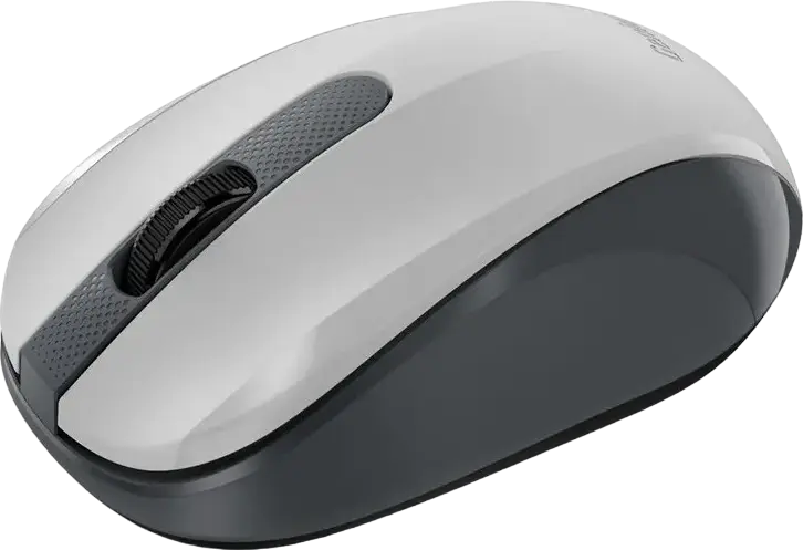 Genius NX-8008S Wireless Silent Mouse, White/Grey, 1200 DPI BlueEye Sensor, 2.4GHz USB-A Pico Receiver, Ambidextrous Contoured Design, Plug and Play