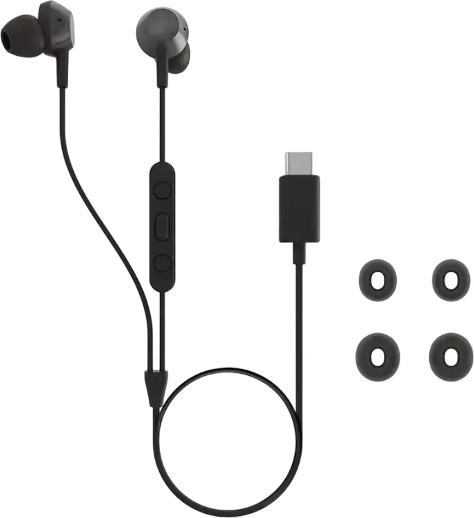 Philips TAE5008BK USB-C In-Ear Headphones with Integrated Microphone, Built-in DAC, 10mm Drivers and 3-Button Remote Control, Black