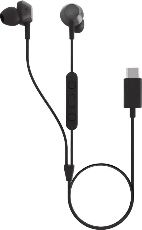 Philips TAE5008BK USB-C In-Ear Headphones with Integrated Microphone, Built-in DAC, 10mm Drivers and 3-Button Remote Control, Black