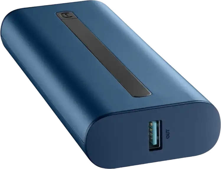 Внешний аккумулятор Cellularline Thunder 20000mAh, Power Bank с USB-C 20W Power Delivery и USB-A 18W Fast Charge, покрытие soft-touch, Цвет: синий