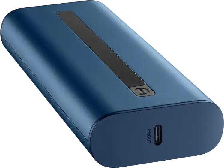 Внешний аккумулятор Cellularline Thunder 20000mAh, Power Bank с USB-C 20W Power Delivery и USB-A 18W Fast Charge, покрытие soft-touch, Цвет: синий