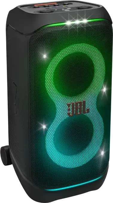 Портативная акустическая система JBL PartyBox Stage 320, 240 Вт RMS, защита IPX4, Bluetooth 5.4 Auracast, AI Sound Boost, световое шоу, Цвет: черный