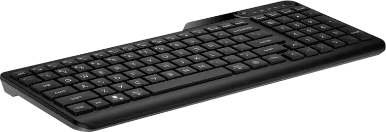 HP 460 Multi-Device Wireless Keyboard 7N7B8AA, Bluetooth 5.3, Connects to 3 Devices with Swift Pair, Membrane Switch, Multimedia Fn, Black, 376x153x19mm
