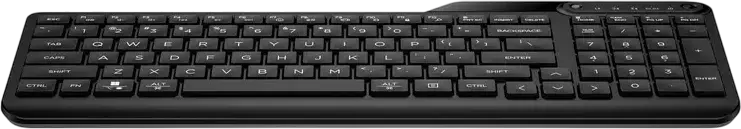HP 460 Multi-Device Wireless Keyboard 7N7B8AA, Bluetooth 5.3, Connects to 3 Devices with Swift Pair, Membrane Switch, Multimedia Fn, Black, 376x153x19mm