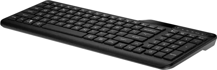 HP 460 Multi-Device Wireless Keyboard 7N7B8AA, Bluetooth 5.3, Connects to 3 Devices with Swift Pair, Membrane Switch, Multimedia Fn, Black, 376x153x19mm