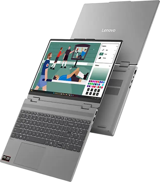 Laptop 15,3" Lenovo IdeaPad 5 2-in-1 15AHP11, Luna Grey, AMD Ryzen 5 230, 16GB/512GB, Fără SO
