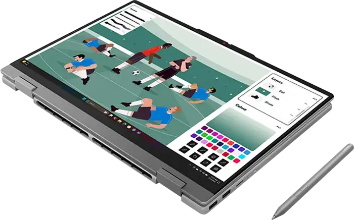 Laptop Convertibil Lenovo IdeaPad 5 2-in-1 15AHP11, Ecran 15.3" OLED 2.5K Touch 165Hz, AMD Ryzen 5, 16GB DDR5, 512GB SSD, Aluminiu, Luna Grey, Digital Pen 2