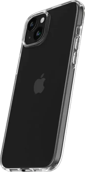 Spigen Liquid Crystal Case for iPhone 15 Plus, Clear TPU Slim Cover (Material: TPU, Color: Transparent) with Mil-Grade Drop Protection and Air Cushion Technology