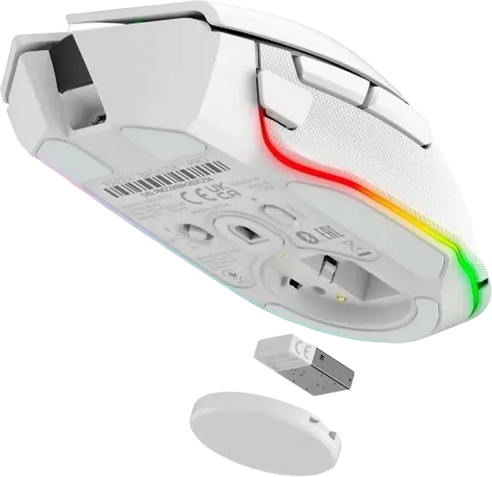 Razer Basilisk V3 Pro Wireless, Bluetooth, Wired Gaming Mouse, Focus Pro 30K Optical Sensor, 30,000 DPI, HyperScroll Tilt Wheel, Chroma RGB, 11 Programmable Buttons, White