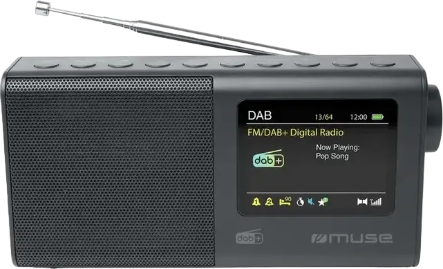 Radio Portabil Muse M-117 DB, Tuner DAB/DAB+ și FM PLL, Ecran Color TFT LCD 2.8", Putere 3W RMS, Alarmă, Timer Sleep, Intrări Aux-in, Negru