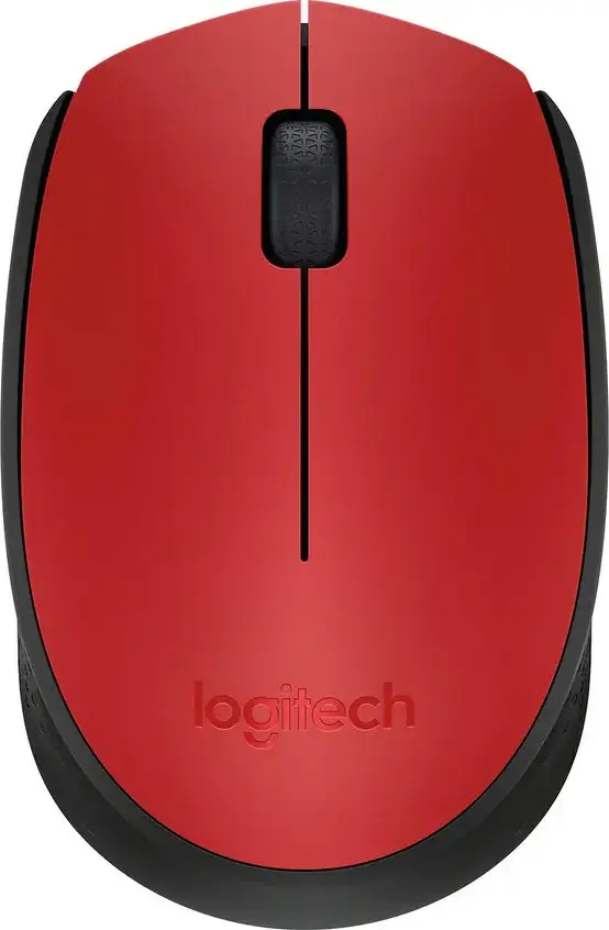 Logitech M171 Wireless Optical Mouse, Red, 1000 DPI, USB, 2.4 GHz Wireless Connection, Ambidextrous Design, 10m Range, Compatible with Windows, Mac, Chrome OS, Linux