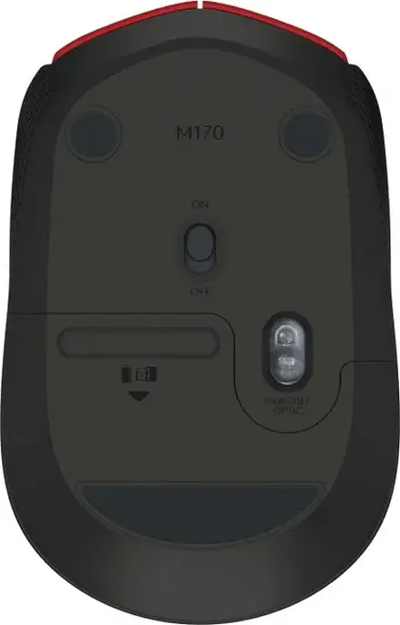 Logitech M171 Wireless Optical Mouse, Red, 1000 DPI, USB, 2.4 GHz Wireless Connection, Ambidextrous Design, 10m Range, Compatible with Windows, Mac, Chrome OS, Linux