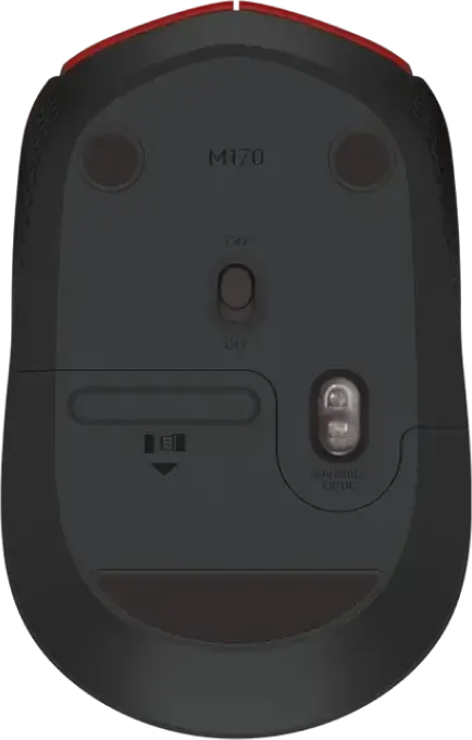 Logitech M171 Wireless Optical Mouse, Red, 1000 DPI, USB, 2.4 GHz Wireless Connection, Ambidextrous Design, 10m Range, Compatible with Windows, Mac, Chrome OS, Linux