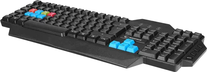 Gembird KBS-UMG-01-DE Wired USB Keyboard and Mouse Set, English Layout, Membrane Multimedia Keyboard with Wrist Rest, 2400 dpi Optical Mouse, Black