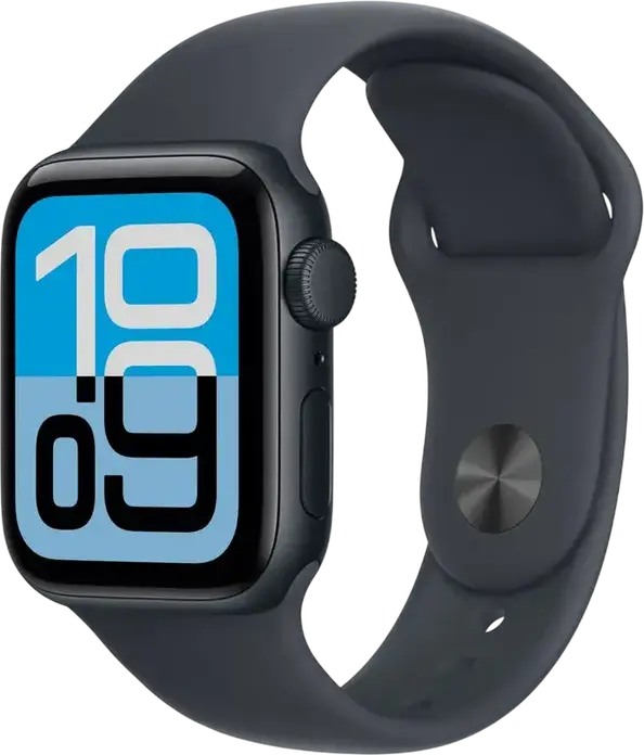 Apple Watch SE 3 Smartwatch, Midnight, S10 Dual Core Processor, 64GB Storage, Always-On Retina OLED Display, Ion-X Glass, 40mm Recycled Aluminum Case, Water Resistant 50m, Sport Band