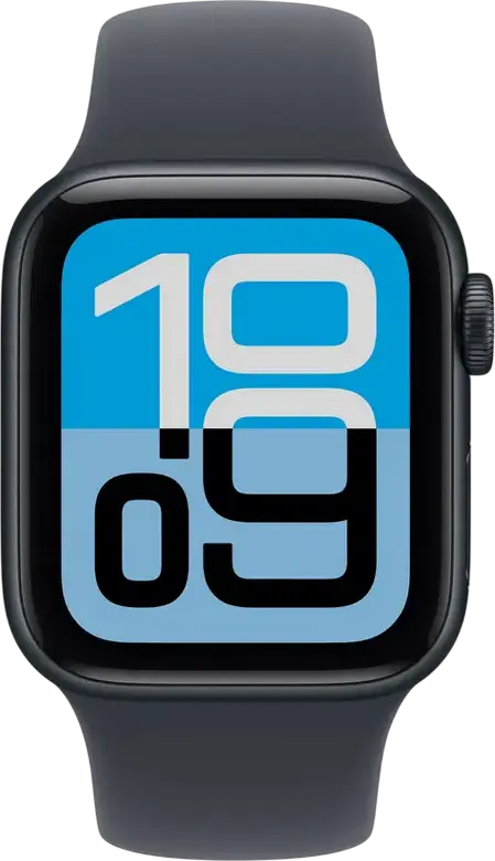 Smartwatch Apple Watch SE 3, Midnight, Procesor S10 Dual Core, Memorie 64GB, Ecran Always-On Retina OLED, Sticlă Ion-X, Carcasă Aluminiu Reciclat 40mm, Rezistență Apă 50m, Brățară Sport