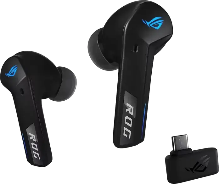ASUS ROG Cetra True Wireless SpeedNova Gaming Earbuds, 2.4 GHz & Bluetooth 5.3, PC, Mac, Mobile, PS5, Switch, Adaptive ANC, Bone-Conduction AI Mic, RGB Aura, IPX4, Black