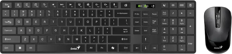 Set Tastatură + Mouse Genius SlimStar 8250, Fără fir, Negru
