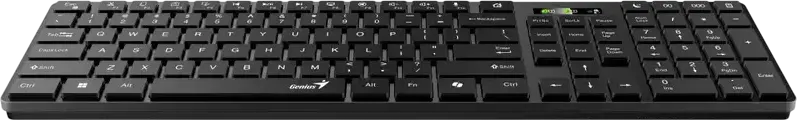Set Tastatură și Mouse Wireless Genius SlimStar 8250, Layout QWERTY, Dual Mode Bluetooth 5.3 și 2.4GHz RF, Taste Membrană Slim, Taste Hotkey AI Copilot, Negru