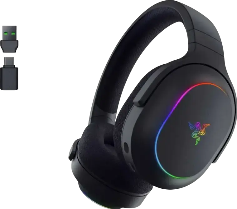 Razer Barracuda X Chroma Wireless RGB Gaming Headset, Black, TriForce 40mm Drivers, HyperSpeed 2.4GHz & Bluetooth 5.2, SmartSwitch, 7.1 Surround Sound, 70h Battery