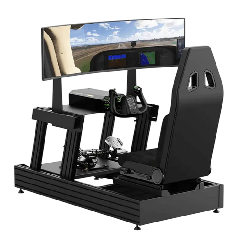 Bază Yoke MOZA AY210 cu Force Feedback pentru PC și seria MOZA Yoke, Motoare Servo Duale Forță Pitch 210N, Carcasă Aliaj Aluminiu, Encoder Magnetic 15-bit pentru MSFS 2024/2020, X-Plane 12, DCS