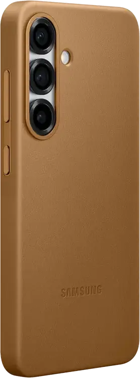 Husa Samsung Galaxy S25 Kindsuit EF-VS931PFEGUS Slim din Piele Ecologică Material Bio, Culoare Camel, cu Interior de Suede, Compatibilă Încărcare Wireless și AI