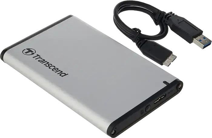 Transcend StoreJet 25S3 External 2.5" SATA HDD SSD Enclosure, Aluminum Casing, USB 3.1 Gen 1 Interface, UASP Support, Silver, TS0GSJ25S3