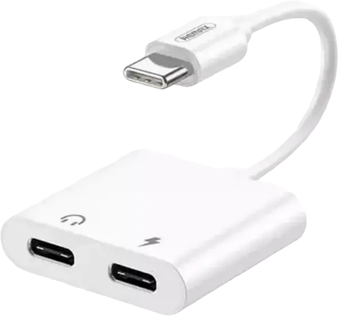 Audio Adaptor Remax RL-LA11a, USB Type-C/USB Type-C, 0,12m, Alb