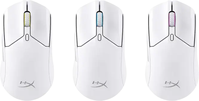 Игровая мышь HyperX Pulsefire Haste 2 Wireless, сенсор 26K, 26,000 DPI, вес 61 г, аккумулятор до 100 ч, Tri-Mode 2.4 ГГц/Bluetooth/Провод, RGB, Белый