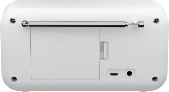 Radio Digital Portabil Sharp DR-P420, DAB, DAB+, FM cu RDS, Bluetooth 5.0, Ecran LCD, Alarmă Dublă, Antenă Telescopică, Culoare: Alb, 17.4 x 9 x 5.3 cm