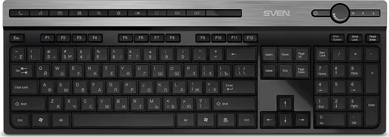 Tastatură SVEN KB-E5500W, Fără fir, Negru | Argintiu